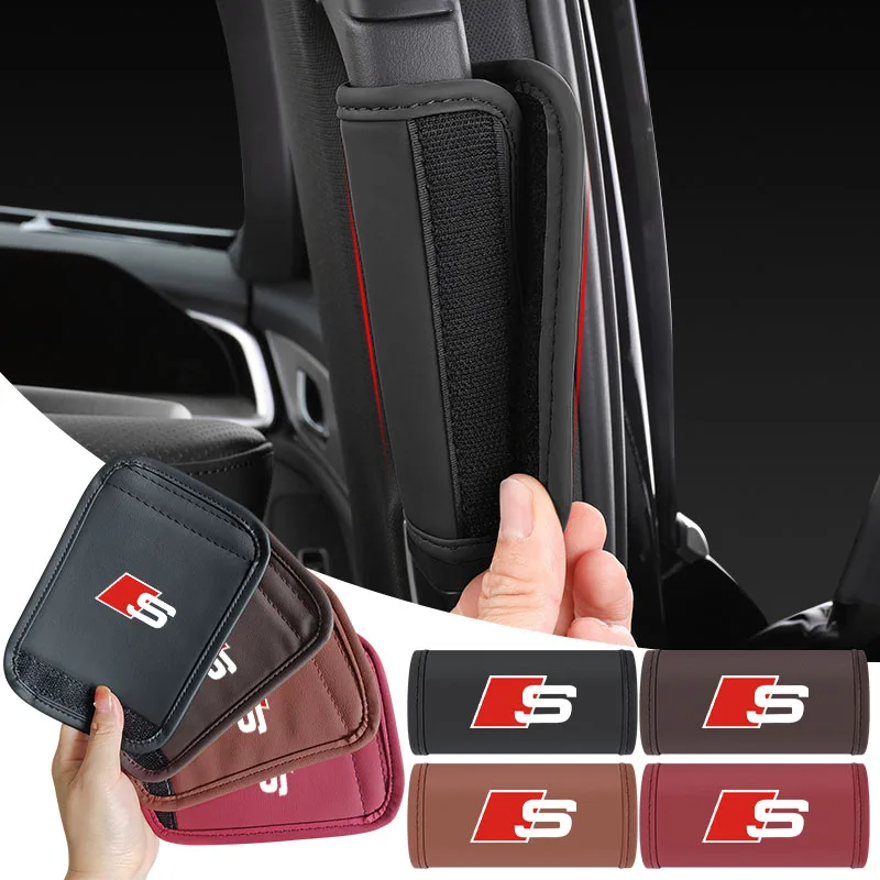 

Leather Car Roof Handle Protective Cover Interior Styling Caps For Audi sline A3 A4 A5 A6 S7 A8 S3 S4 S5 S6 S7 S8 Q3 Q5 Q7 RS3