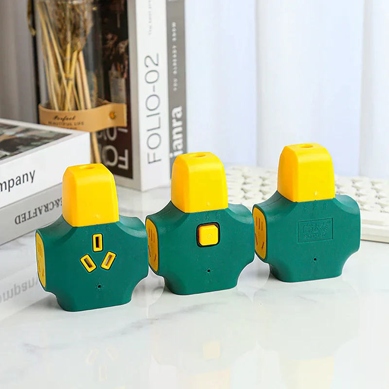 Drag Socket With Switch Indicator, Multi Plug Socket, Yellow Green Heat-resistant Socket, Drag Board Plug