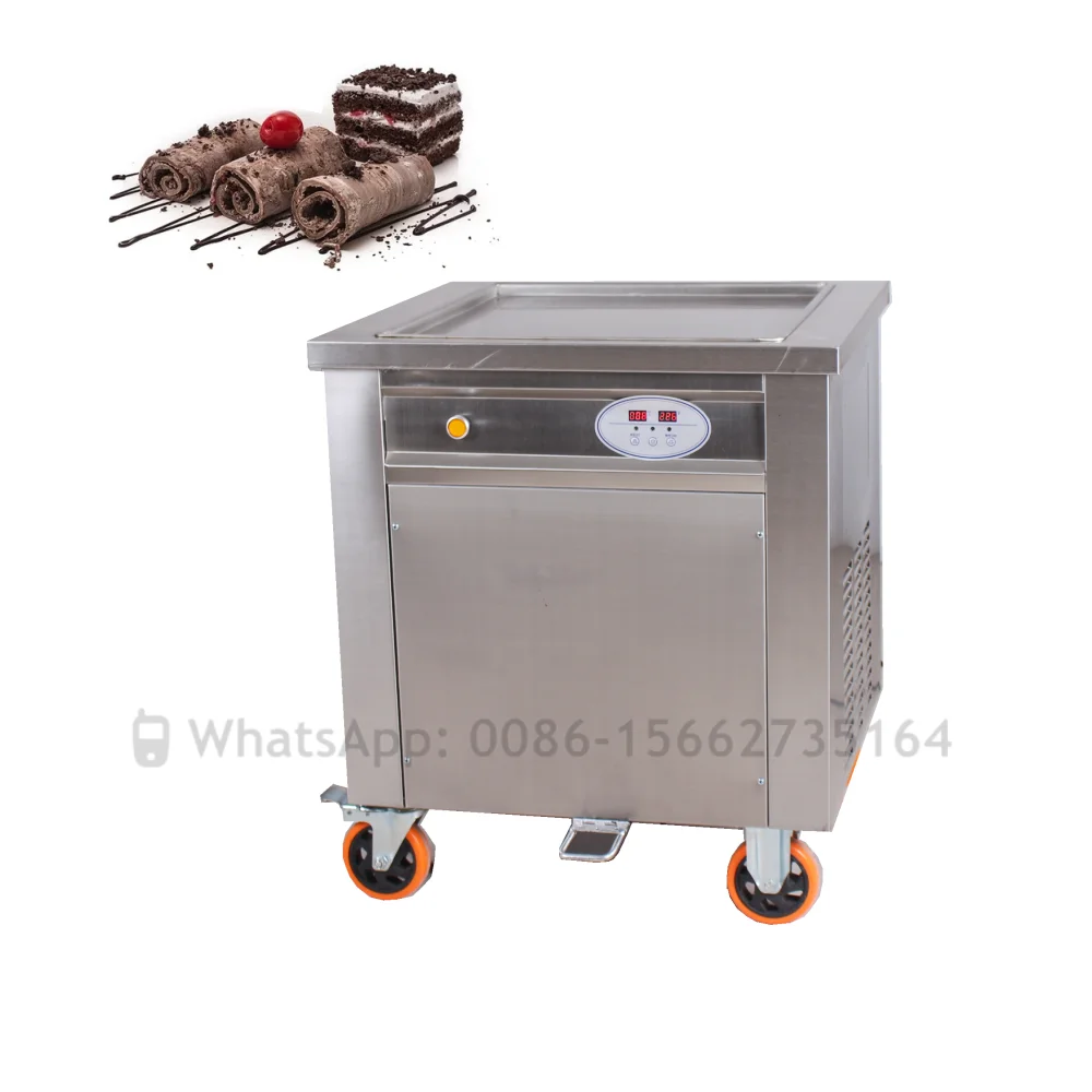 Factory 50cm Square Pan Single Fried Ice Cream Roll Machine Thailand Fry Ice Cream Machine