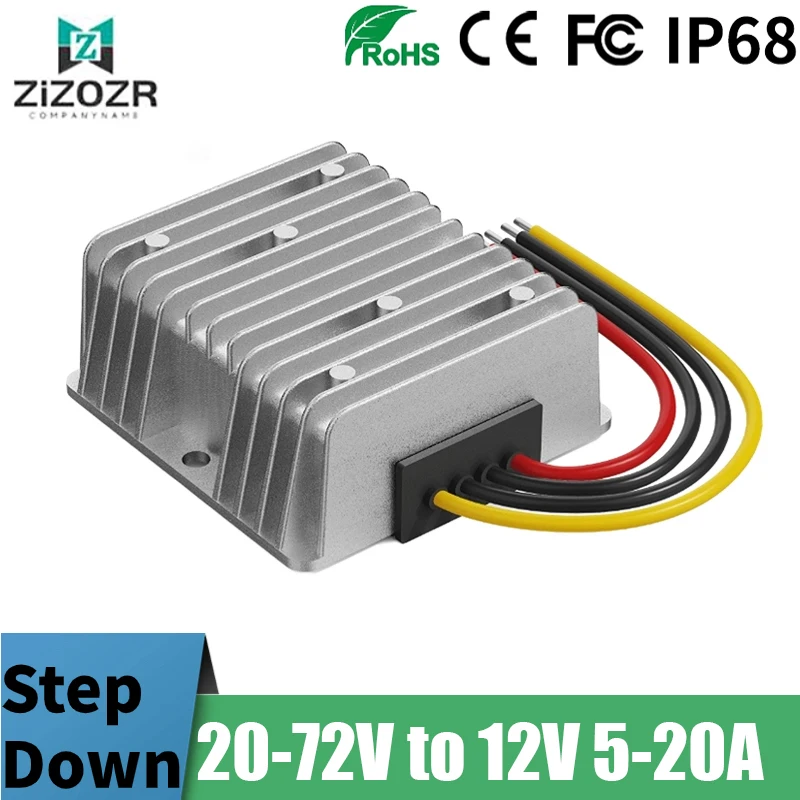 

60V to 12V 5A 8A 10A 12A 15A 20A Step-down Transformer 36V to 12V Stabilizer 48V to 12V Voltage Regulator Car DC-DC Converter