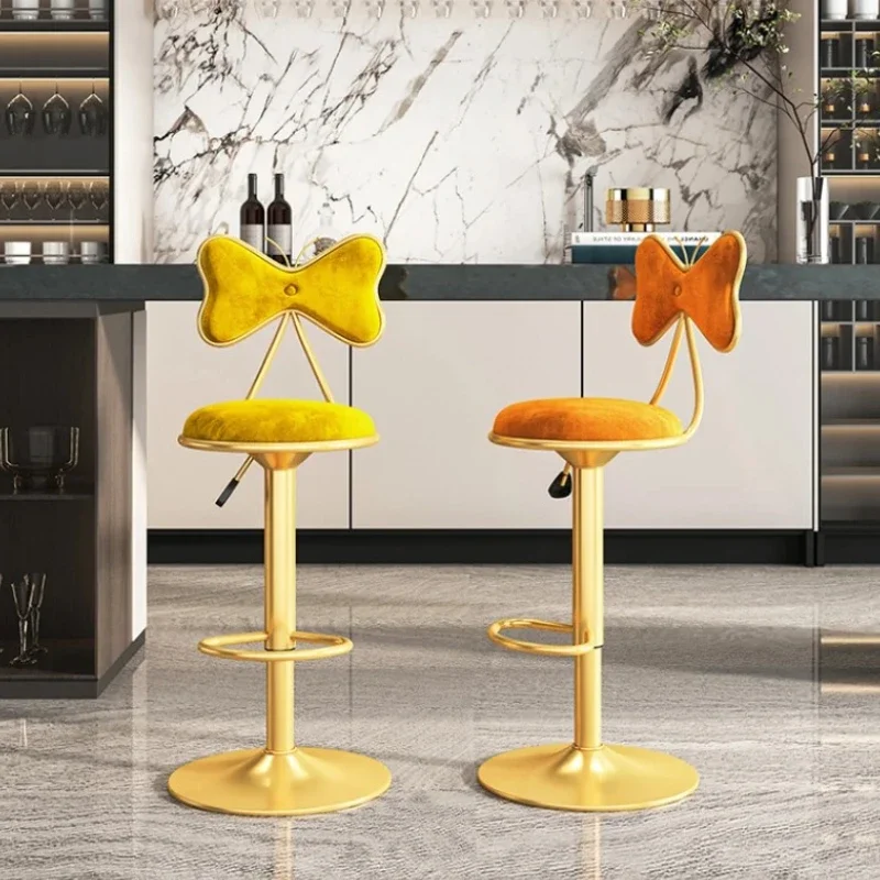 Salon Modern Bar Sandalyeleri Yatak Odası Ayarlanabilir Oturma Odası Lüks Bar Tabureleri Metal Minimalist Silla Alta Para Barra Ev Mobilyaları