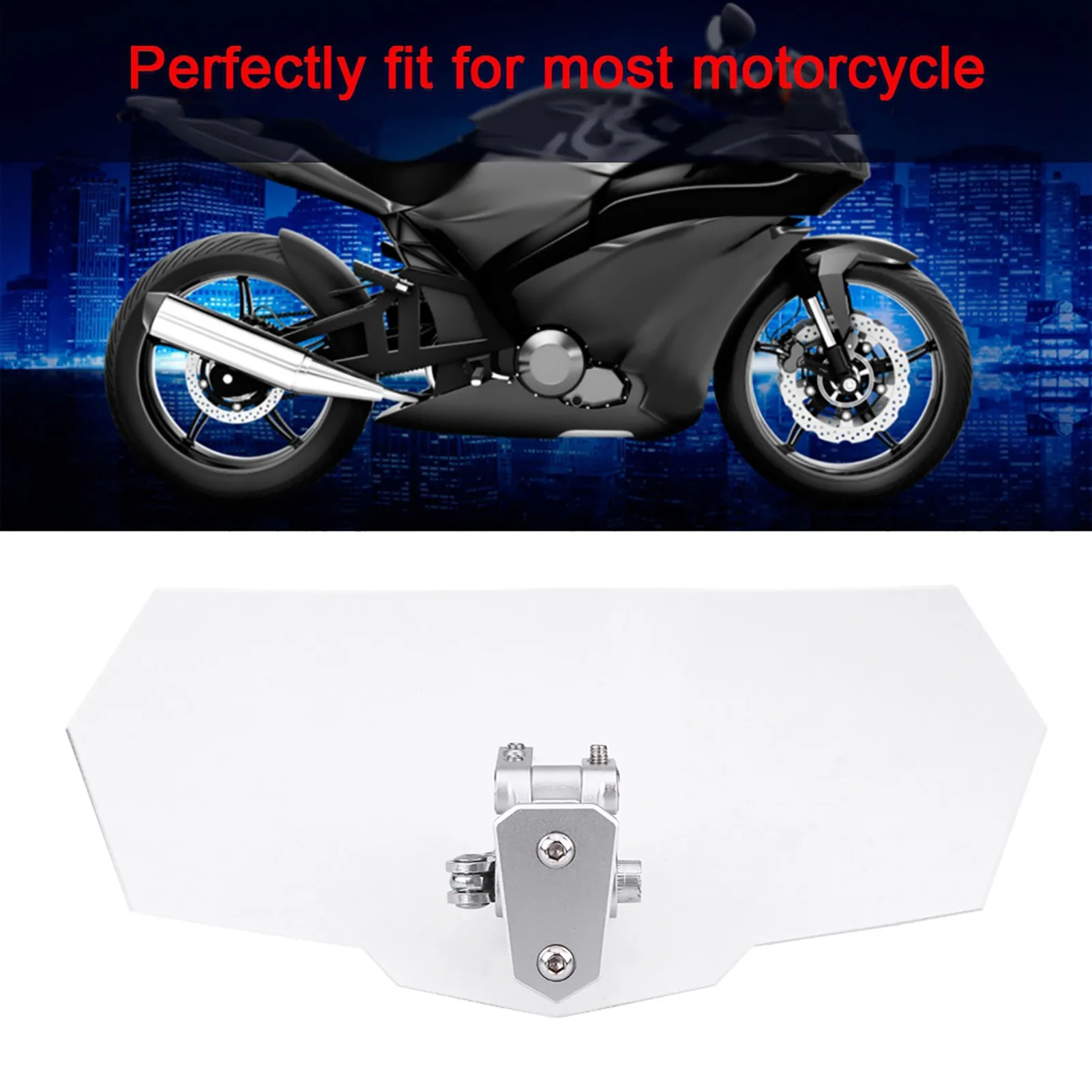 Motorcycle Universal Adjustable Windscreen Wind Deflector Windshield