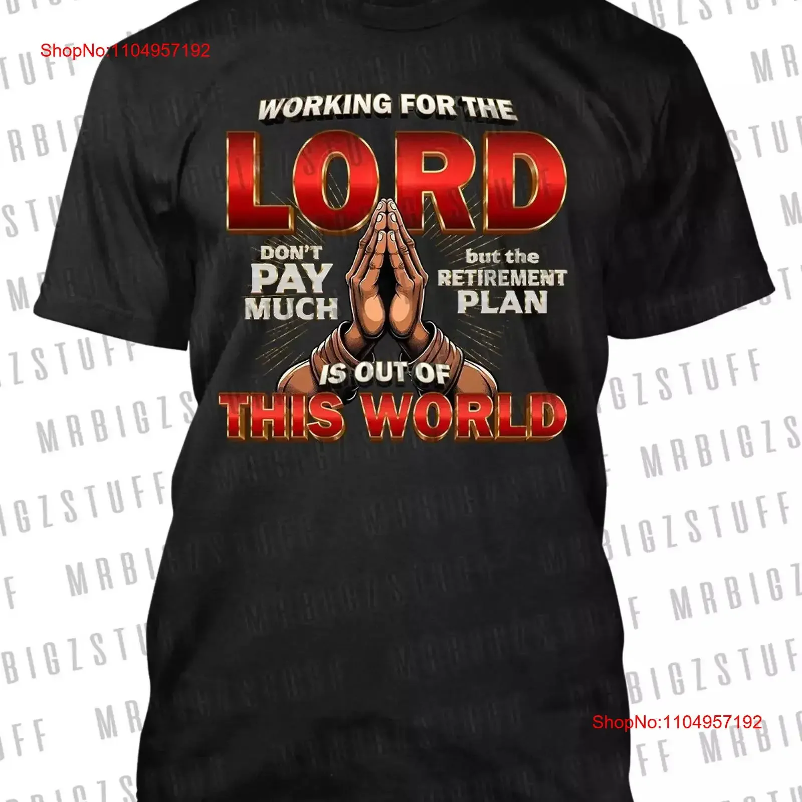 

Футболка Work for the LORD Plan GOD's Religious Praying Hands, винтажная стильная эластичная слегка дизайнерская одежда