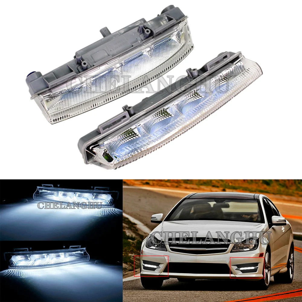 For Mercedes Benz W166 ML-Class ML350 ML500 X204 GLK350 GLK250 2012 2013 2014 2015 LED DRL Daytime Running Light