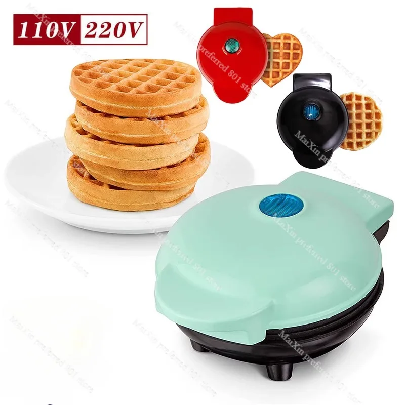 Mini breakfast machine heart shape round waffle machine European standard 220v US standard 110v round cake machine