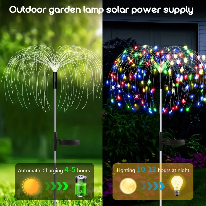 Solar Patio Lamp Firework Garden Lights Outdoor Waterproof Ambient Light for Courtyard Landscape Christmas Party Decoration