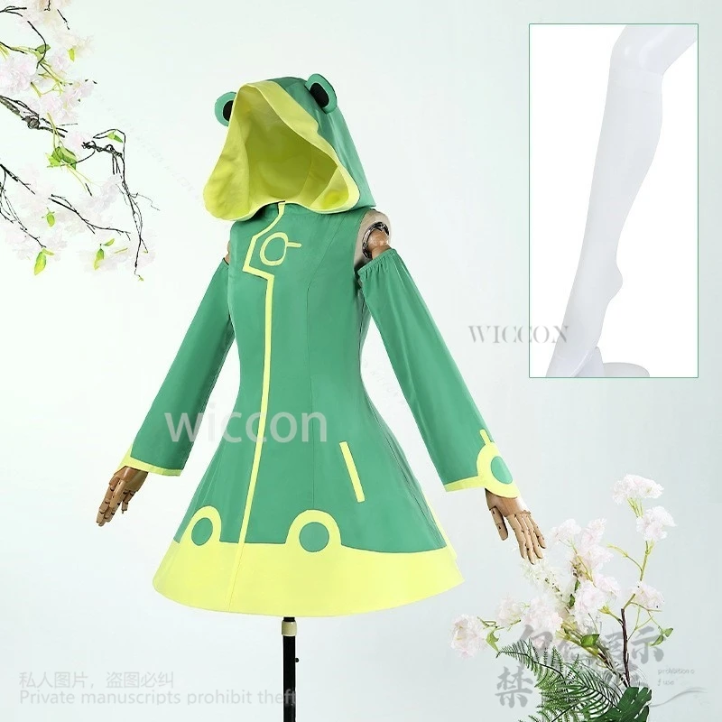Сакура аниме Card Captor Kinomoto Косплей Сакура костюм плащ лягушка пушистая униформа платье зеленый Лолита каваи парики по индивидуальному заказу