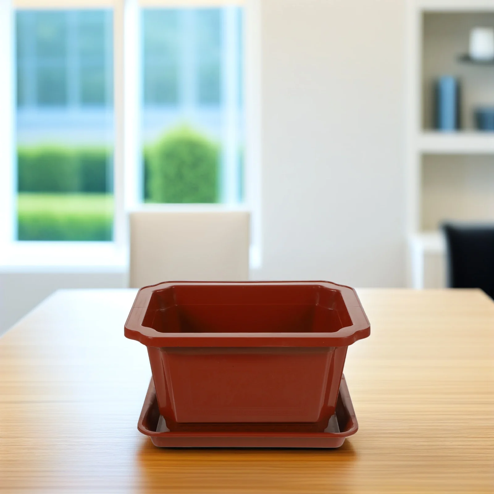 

2 set Rectangular Flower Plastic Drainage Holes Indoor Plant Pots For Home Garden Office Bonsai Nursery Containers Planter Pots