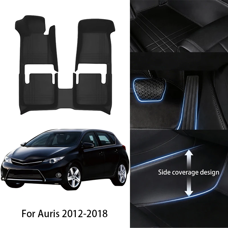 

Автомобильные коврики из искусственной кожи на заказ для Toyota Auris, Aygo, C-HR (бензин/гибрид) 2012, 2017, 2023 годов выпуска. Аксессуары для интерьера автомобиля.