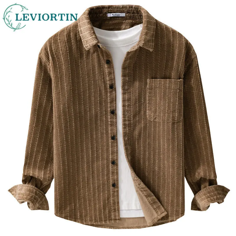 Autumn /Winter Men's Basic Popular Pocket Decoration Casual Shirt Exquisite Button Design Loose and Versatile Fashion Youth Top