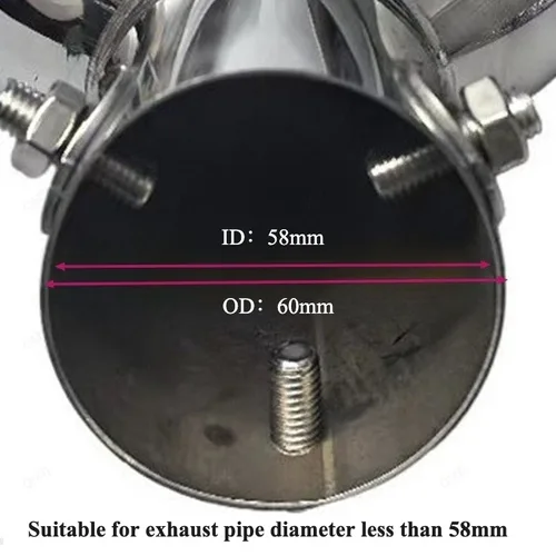 Imagen 2 del producto Punta de silenciador de doble salida, punta de escape cuadrada Universal, tubo de escape, boquilla de punta de escape de acero inoxidable, accesorios de garganta trasera de coche