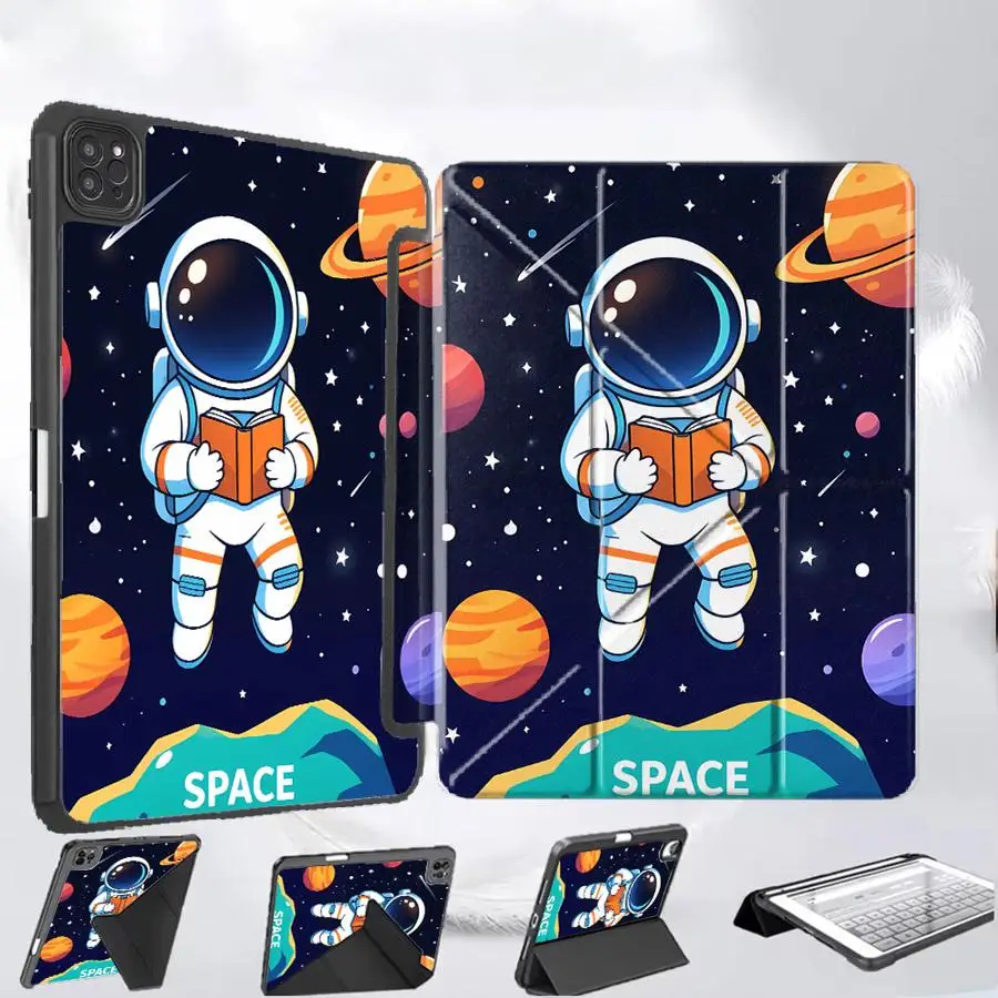 

Чехол-подставка для планшетов iPad Pro 11-го, 10-го, 9-го, 8-го, 7-го поколений, 12.9 дюймов, Mini 6, 7, Pro 2025, Air 4, 5, M3, M2, M4, 11 дюймов, с дизайном «Астронавт»