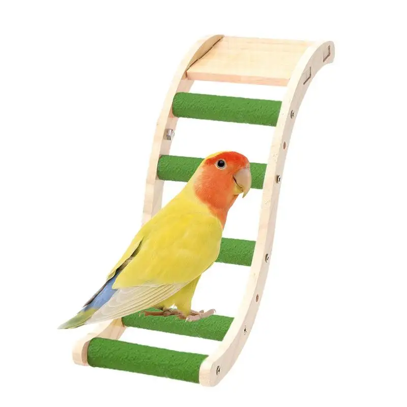 Hardwood Bird Ladder Bird Stand Toy Wood Ladder For Parakeets Bird Exercise Toy Play Ladder For Parakeets Cockatiels Conures