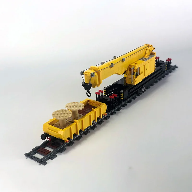 

City Car Model MOC Building Bricks Heavy-Duty Crane Transport Vehicle Modular Technology Gift Holiday Assemble Children Toy Suit