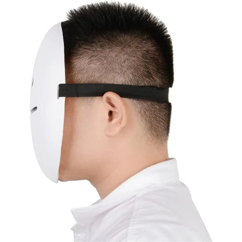 2 piezas de máscara de sonrisa blanca de anime |   Accesorio de cosplay de cara completa para fiesta de Halloween |   Disfraz unisex para hombre y mujer маuben,ма otr кар Tekstьetzlı