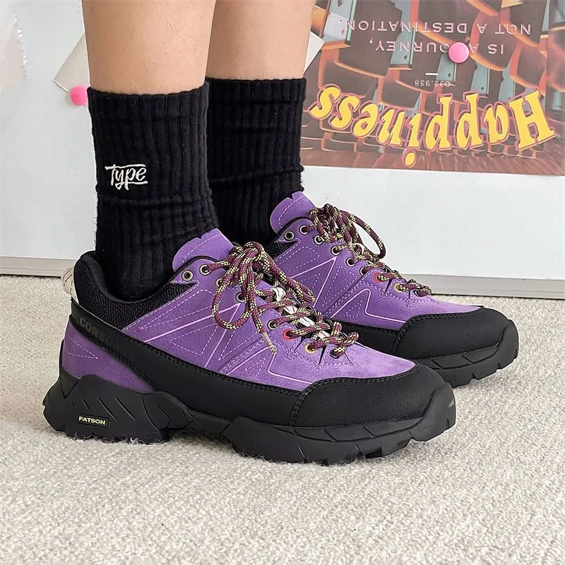 

Новинка 2024 года, обувь для скалолазания, мужская и женская серая, фиолетовая уличная походная обувь, Нескользящая походная обувь, резиновая треккинговая обувь для пар