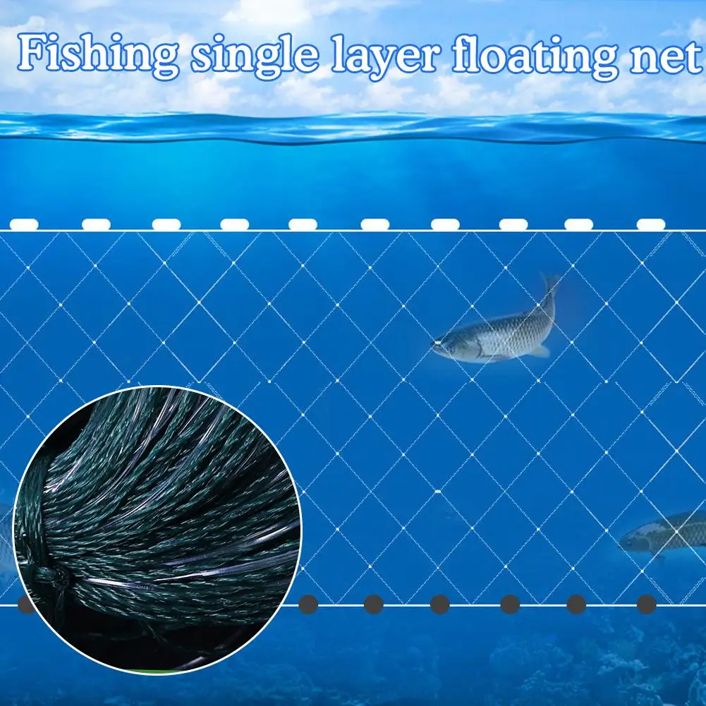 Three-layer Handmade Sticky Gillnet Wire Strong European Style Gillnet Floating Net Hangers Fishing Net Fishing Tools