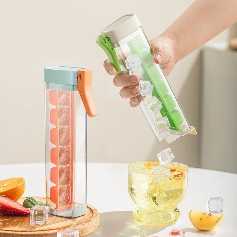 

Household creative homemade small one-hand press ice tray Internet celebrity minimalist 6-grid refrigerator ice cubes