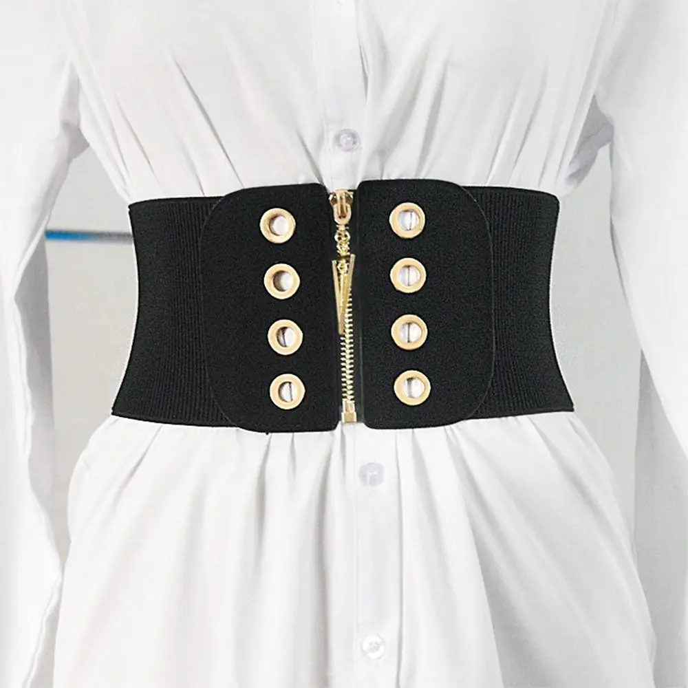 خمر واسعة مطاطا مشد حزام مطاطا حجم كبير الخصر أحزمة واسعة النساء السود أحزمة فستان حفل زفاف #3