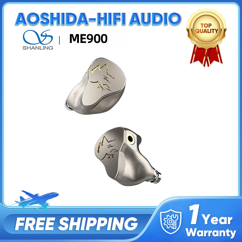 SHANLING ME900 2DD+6BA 8 Drivers Hybrid In-Ear Earphone Hi-Res Audio Earbud 2.5/3.5/4.4mm Plugs MMCX Detachable Cable Headset
