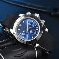 Luxury Fashion Rubber Strap Men's VK63 Sport Waterproof Date Sport Men's Quartz Watch 904L stainless steel multifunctional