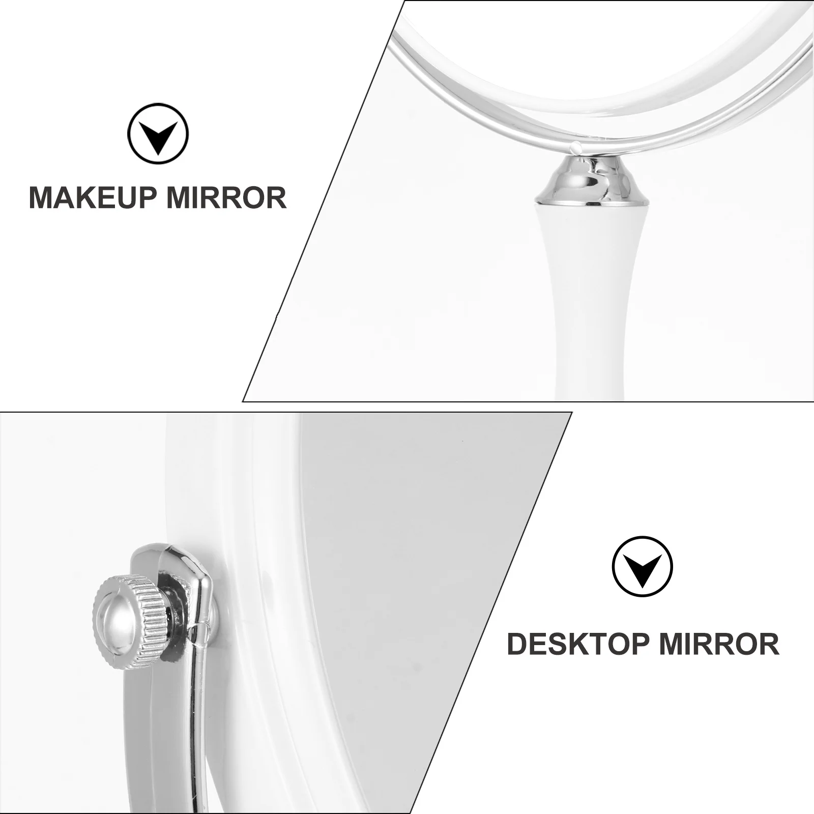 1 szt. Dwustronne obrotowe lusterko kosmetyczne na biurko z przezroczystym, bezznieczelniającym szkłem do domowej pielęgnacji.