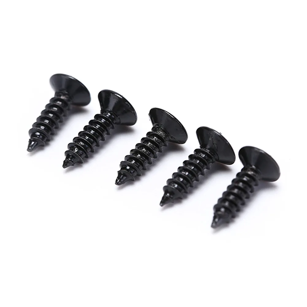 Screws for Scratch Plates and Covers Totaling to a Pack of One Hundred Dimensioned at Three by Twelve Millimeters