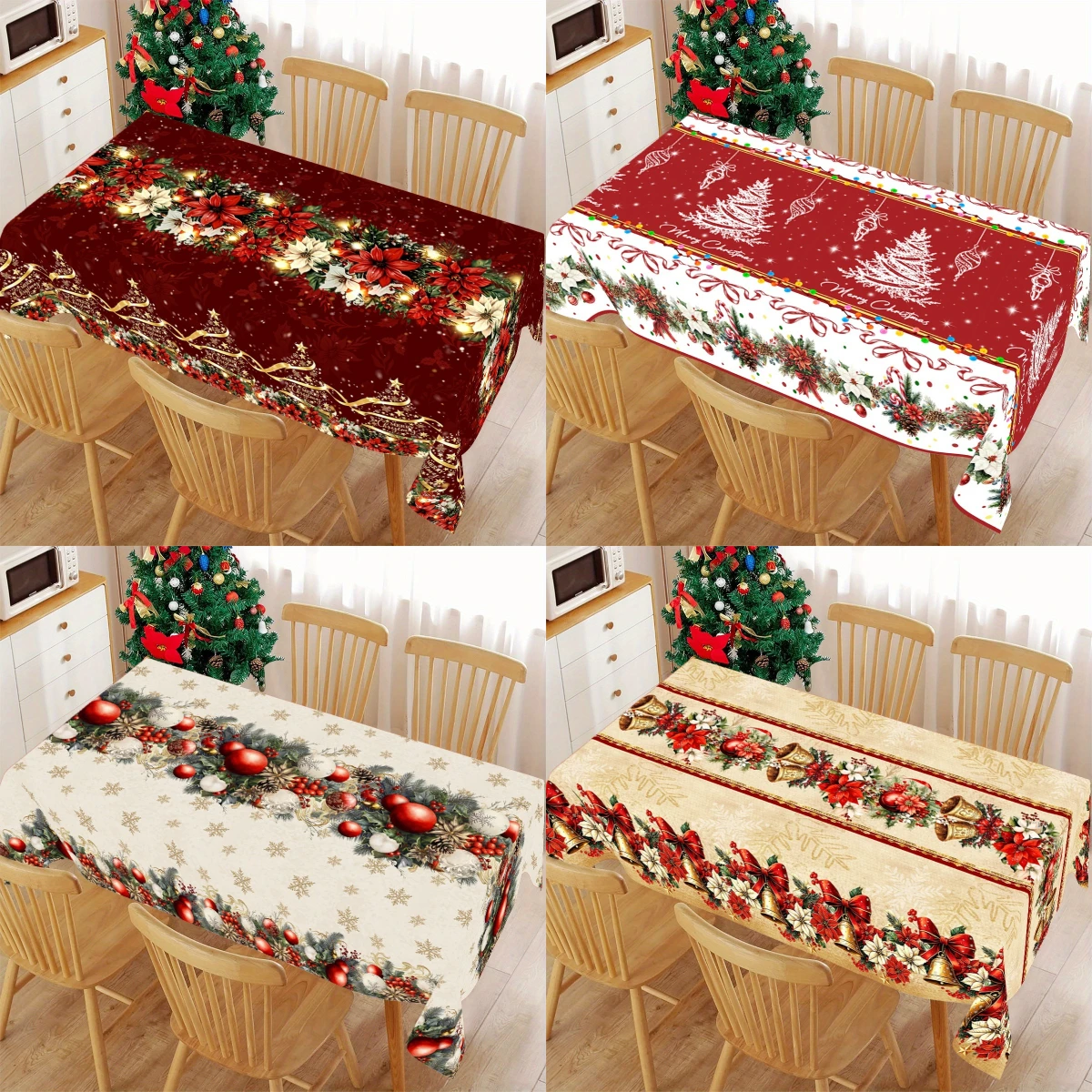 Outdoor Furniture Vintage - Mantel con Diseño Floral Navideño, Cubierta