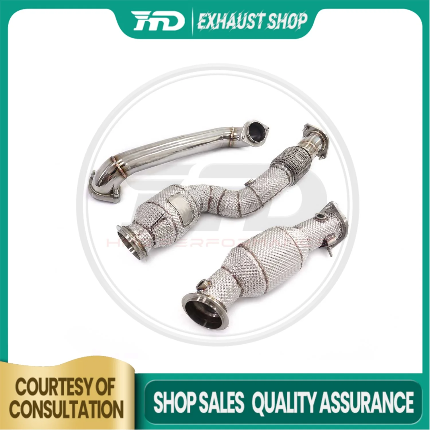 

High Quality Downpipe For BMW M2 G87 Stainless Steel Exhaust System Heat Shield Resonant Tube High Flow Performance HMD