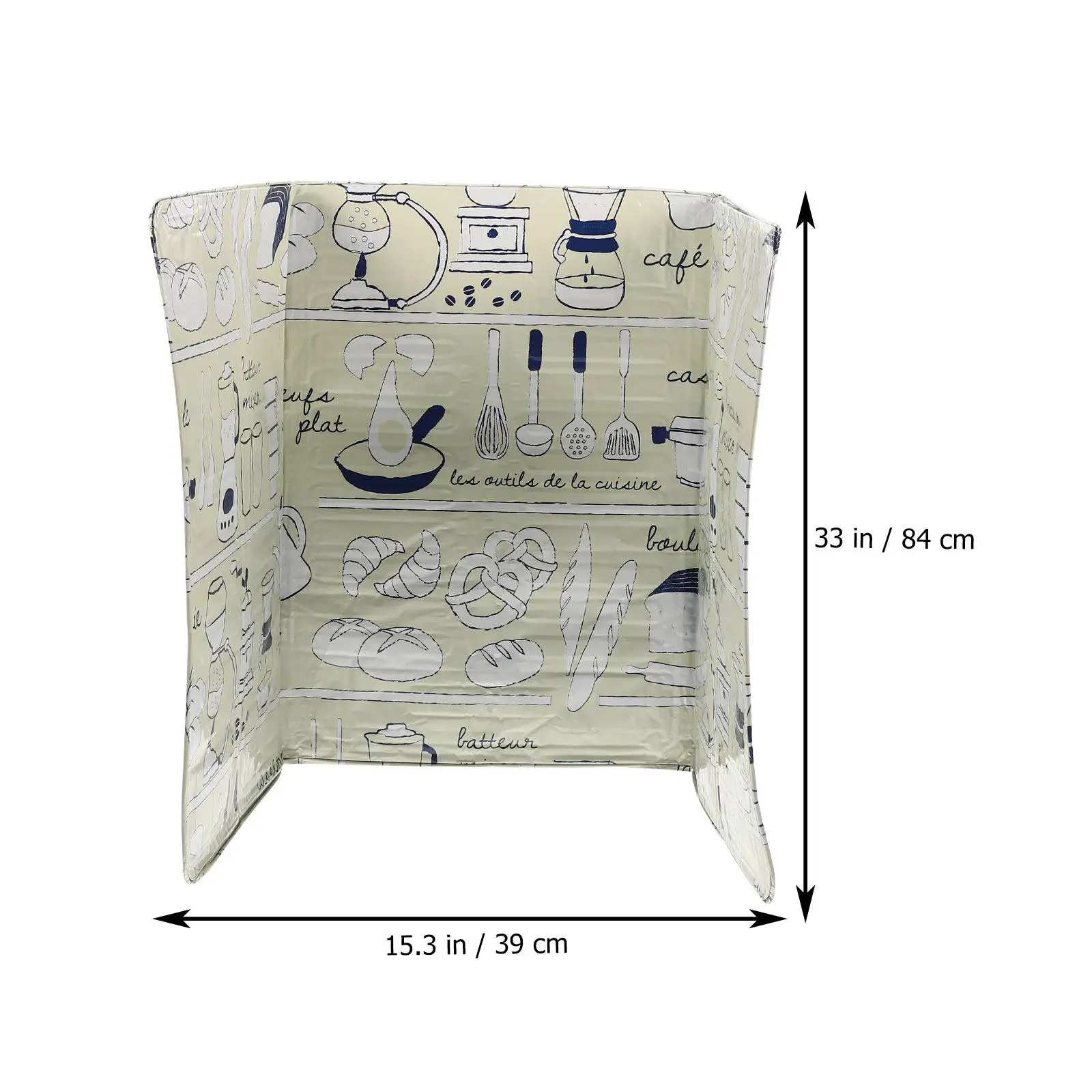 Aluminum Foil Oil Splatter Baffle Foldable Kitchen Protective Plate Decorative Oil Proof Board Premium Material Non-Slip Surface