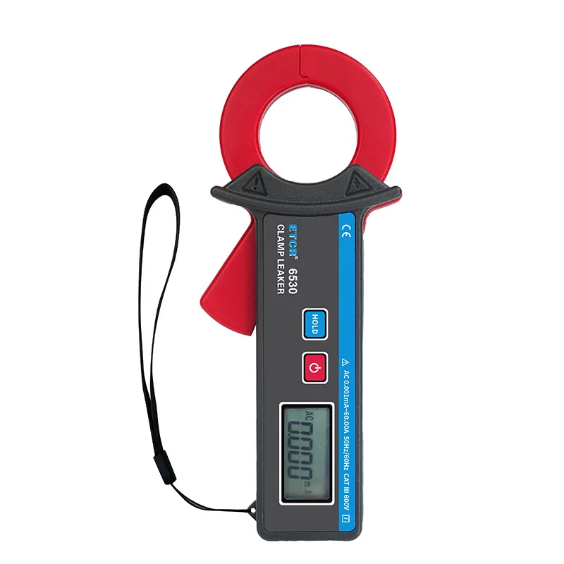ETCR6530 Compact 60A Clamp Tester Resolution 1uA for HVAC System Testing Mini Clamp Leakage Current Meter Data Hold AC 600V