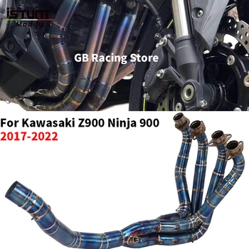 Motorcycle Exhaust Middle Pipe Titanium Alloy Full System Slip-on For Kawasaki Z900 Z 900 Ninja900 Front Link Pipe 2017-2022