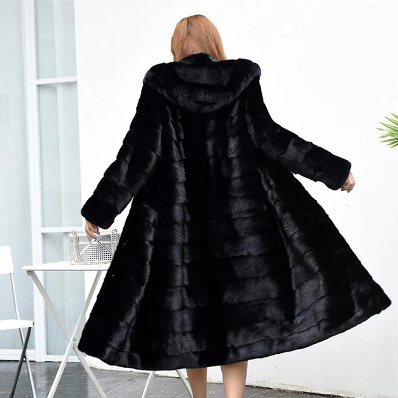 Real Rabbit Fur Coat Women‘s, Hooded Jacket Custom Any Size, New Natural Fur Outerwear, Luxury Fashion