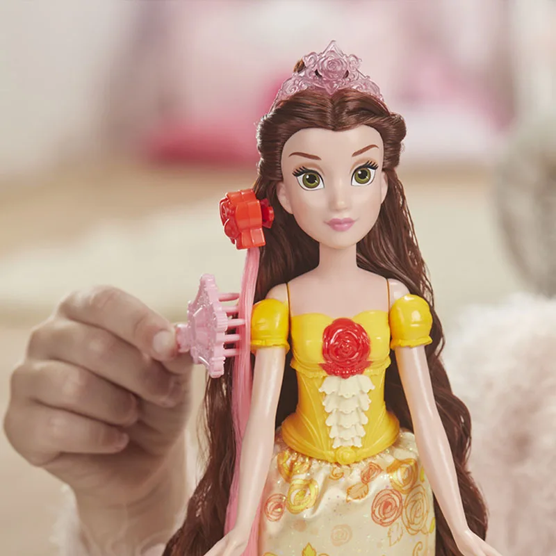 Hasbro Disney Princess Dolls Fashion Hair Salon Beauty Belle Tangled Rapunzel Girl Play House Toy Action Figure Birthday Gifts