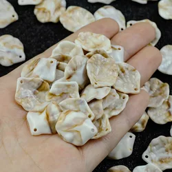 100pcs 19mm Acrylic With Hole Flower Imitation Shell Petal Spacer Loose Beads For DIY Earrings Bracelet Necklaces Jewelry Making