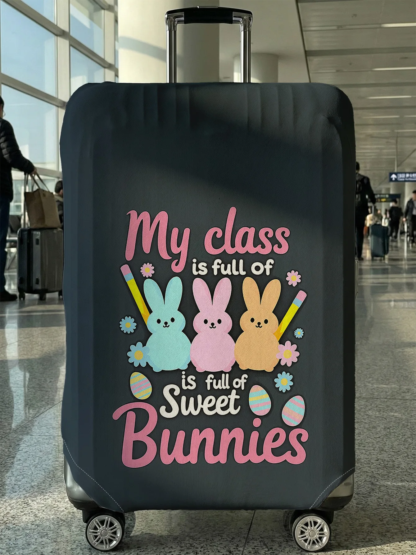

Защитный чехол для багажа с изображением кролика на Пасху, подходит для чемоданов 18-32 дюймов, чехлы для ручек чемоданов, дорожные аксессуары.