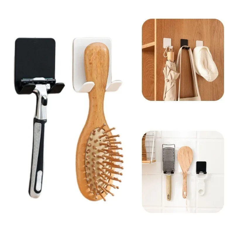 1/2/4PCS Adhesive Razor Holder Wall Mounted Bathroom For Shower Hook Rack Shaver Holder Plastic Hook Holder Razor Rack