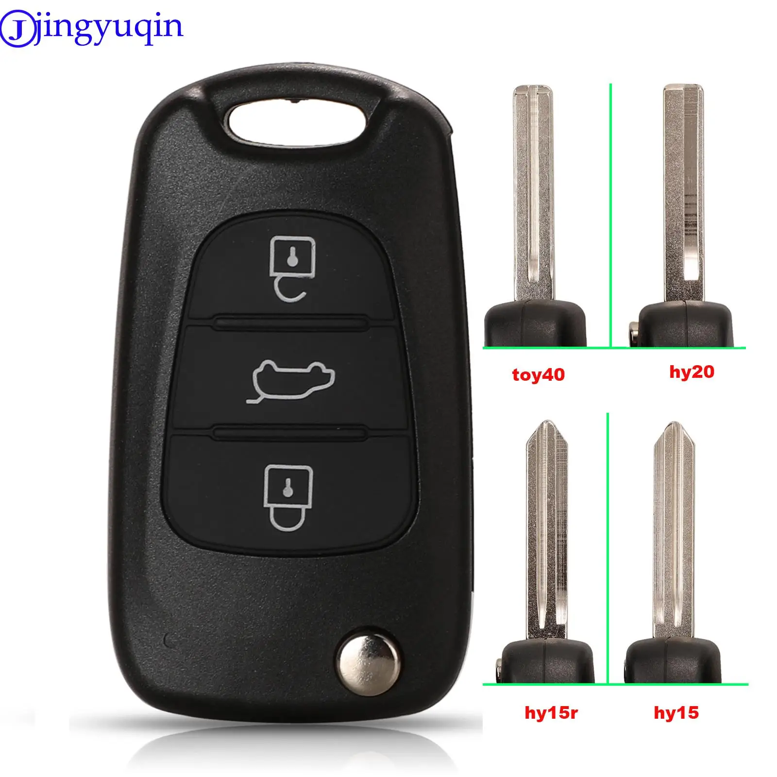 jingyuqin For Hyundai I20 I30 IX35 Avante fit Kia K2 K5 Sportage 433Mhz ID46 Chip 3 Buttons Flip Folding Car Remote Key Fob