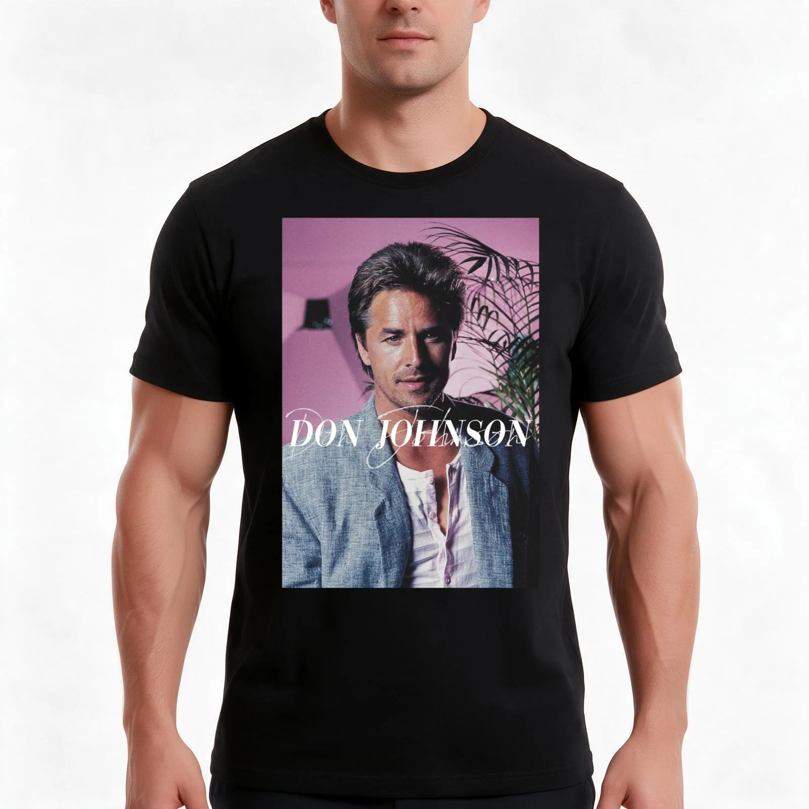 Don Johnson Vintage T-Shirt, Summer Casual Cotton Tee, Oversized Streetwear Tops, Vintage Graphic Print, Loose Fit Short Sleeve
