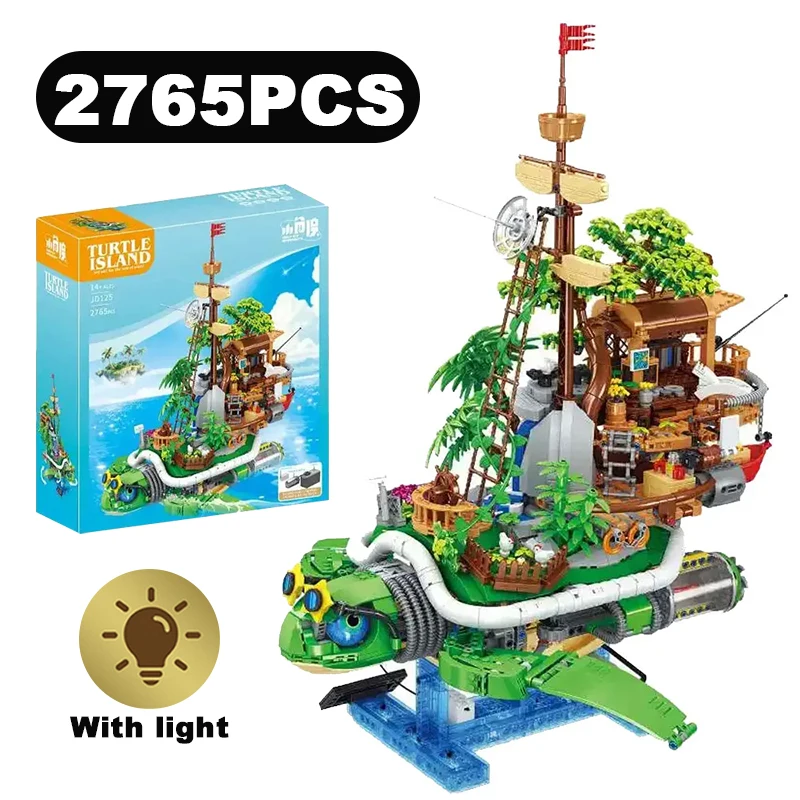 

Конструктор «Остров черепах» (2765 деталей) с мотором, развивающая игрушка для сборки, подарок для детей и взрослых
