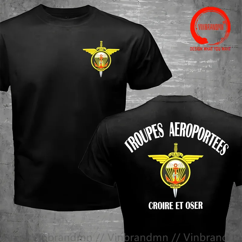French 6eme RPIMa (Régiment Parachutistes D'Infanterie De Marine) T-Shirt Summer Classic Short Sleeve Casual 100% Cotton T Shirt