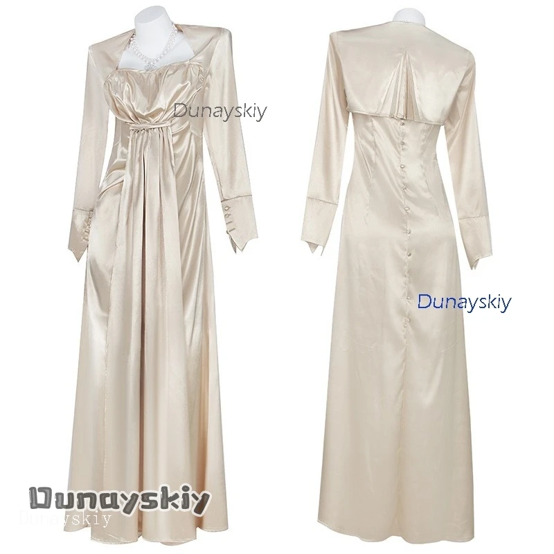 Amanda Cos%Re Lady Dimitrescu Cosplay Costume Chatelain Alcina Biohazard RE9 2026 Halloween Lady Vampire Evil Dress Hat Necklace