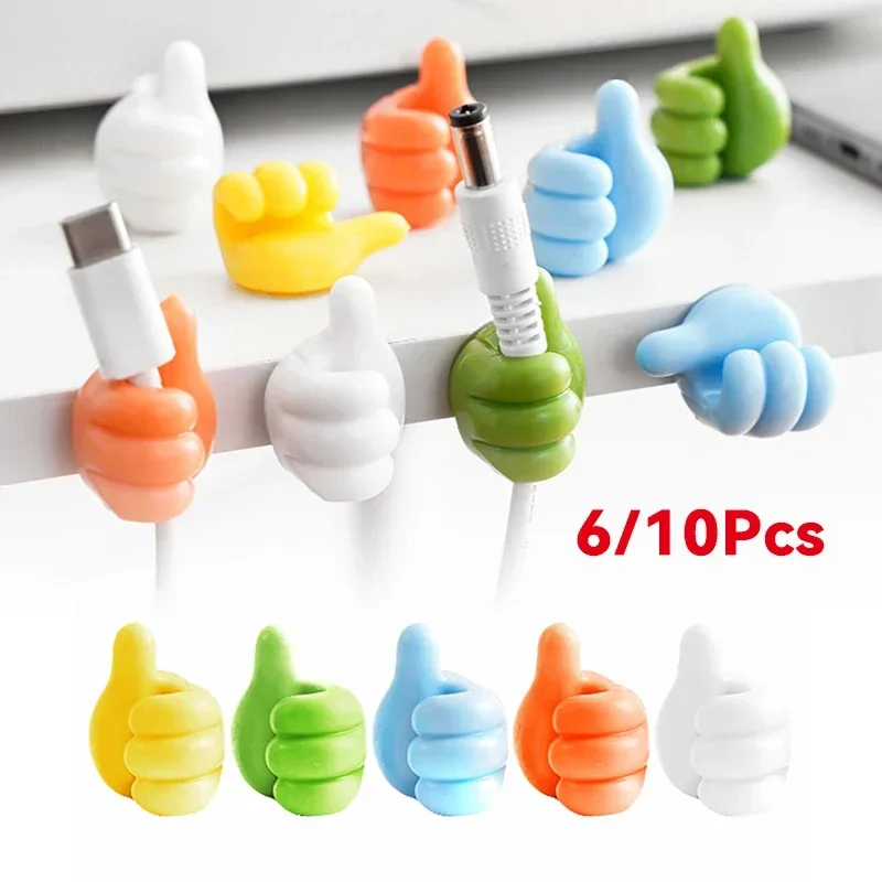 

Silicone Thumb Wall Hook Cable Management Wire USB Organizer Clips Wall Hooks Hanger Storage Holder For Kitchen Bathroom Home