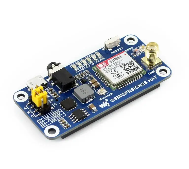 Waveshare GSM/GPRS/GNSS HAT for Raspberry Pi Support GPS COMPASS Glonass LBS Base Station Positioning