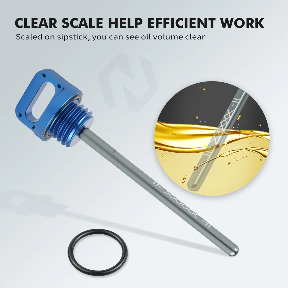 NICECNC Aluminum ATV Oil Dipstick with O-Ring For Yamaha Raptor 700 700R YFM700 YFM700R YFM700RSE YFM700RSL YFM700RW 660R YFZ450