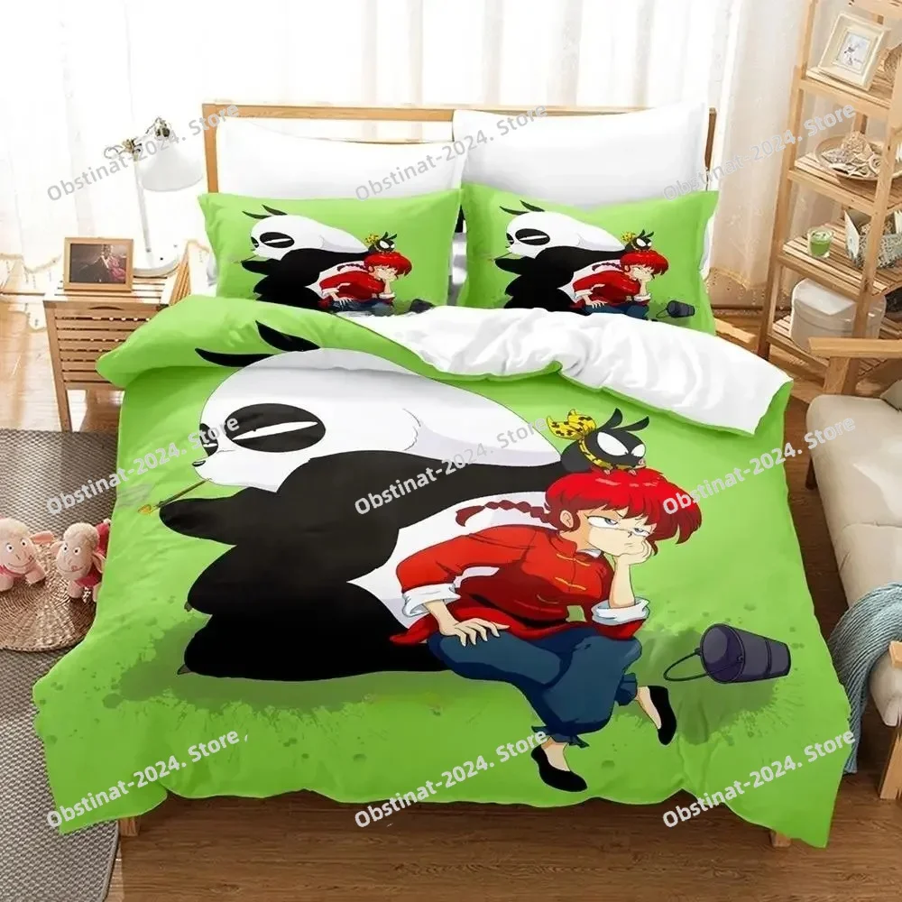 

Ranma 12 Bedding Set Single Twin Full Queen King Size Bed Set Adult Kid Bedroom Duvet cover Sets 3D Print Anime Bed Sheet Set