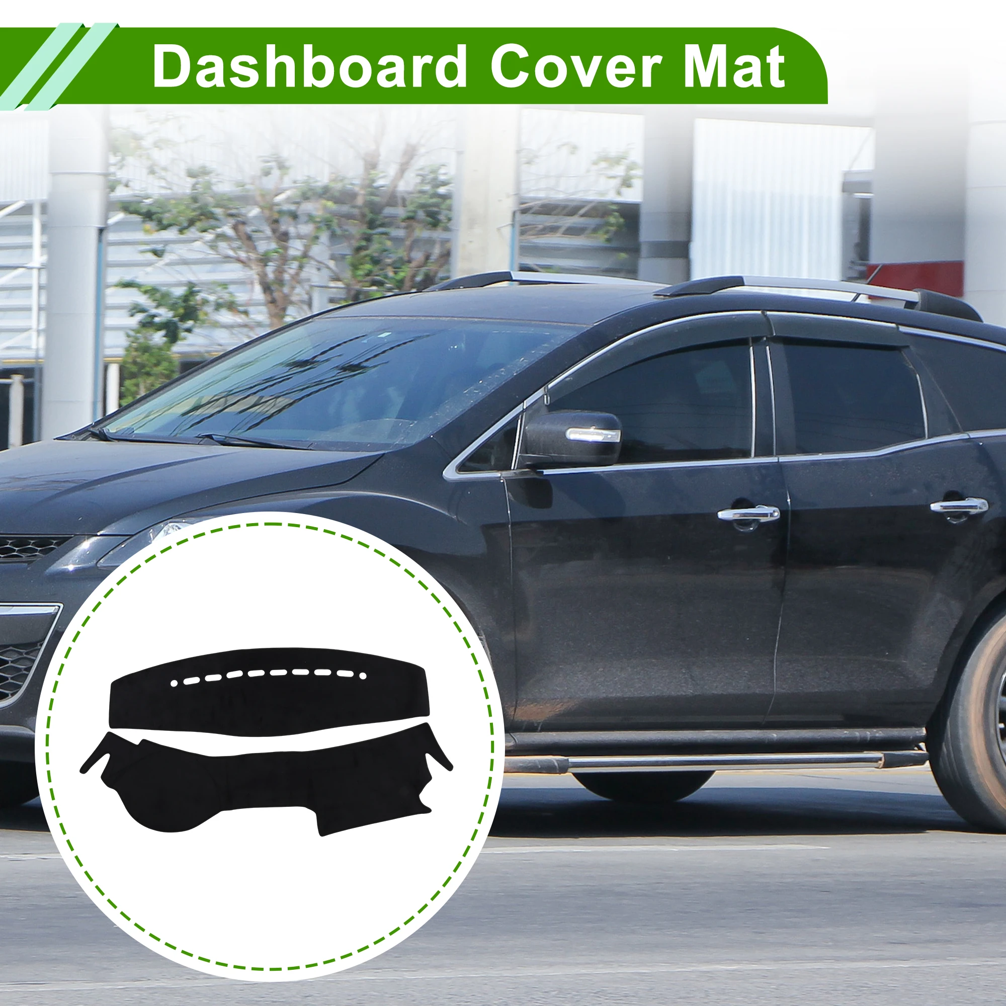 UXCELL Dash Cover for Mazda CX7 10-16 without Hud Dashboard Cover Flannel Black 1 set