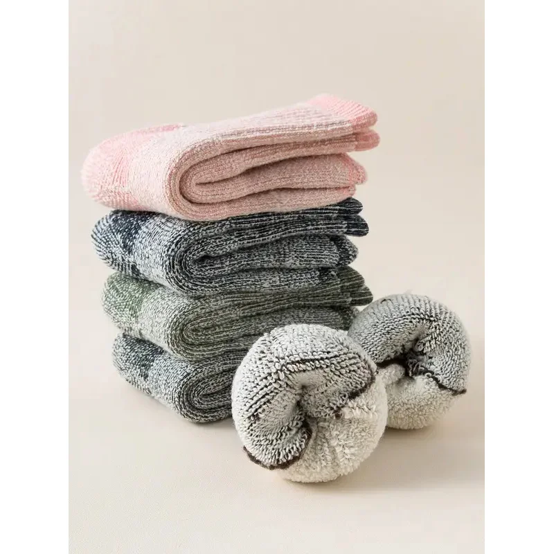 4 Pairs Kids Merino Wool Outdoor Children Socks Thick Warm For Hiking Skiing Daily Wear Chirdren Socks for Sports Casual Sock view 2