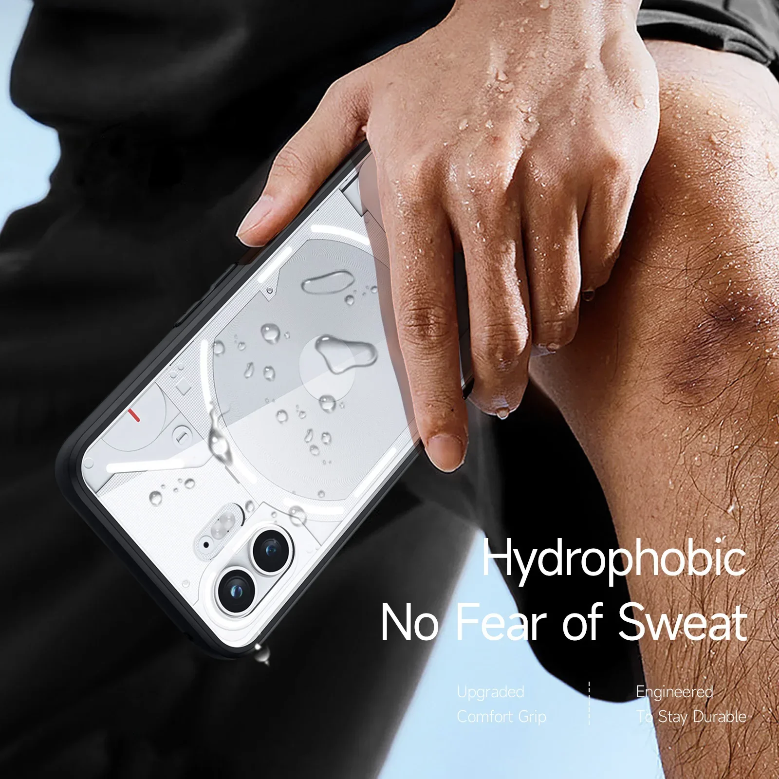 Mobile Phone Cover Case For Nothing Phone 2 Black Border Shockproof Cell Case For Nothing Phone2 Protection Cover Tempered Glass