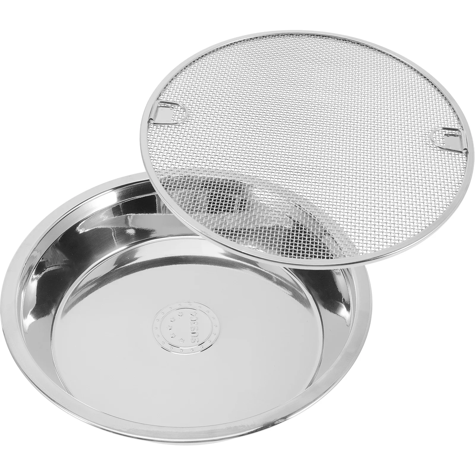 

Stainless Steel Oil Drain Plate Snack Serving Tray for Fried Food Dessert Cake Appetizers Storage Household Fruits Container
